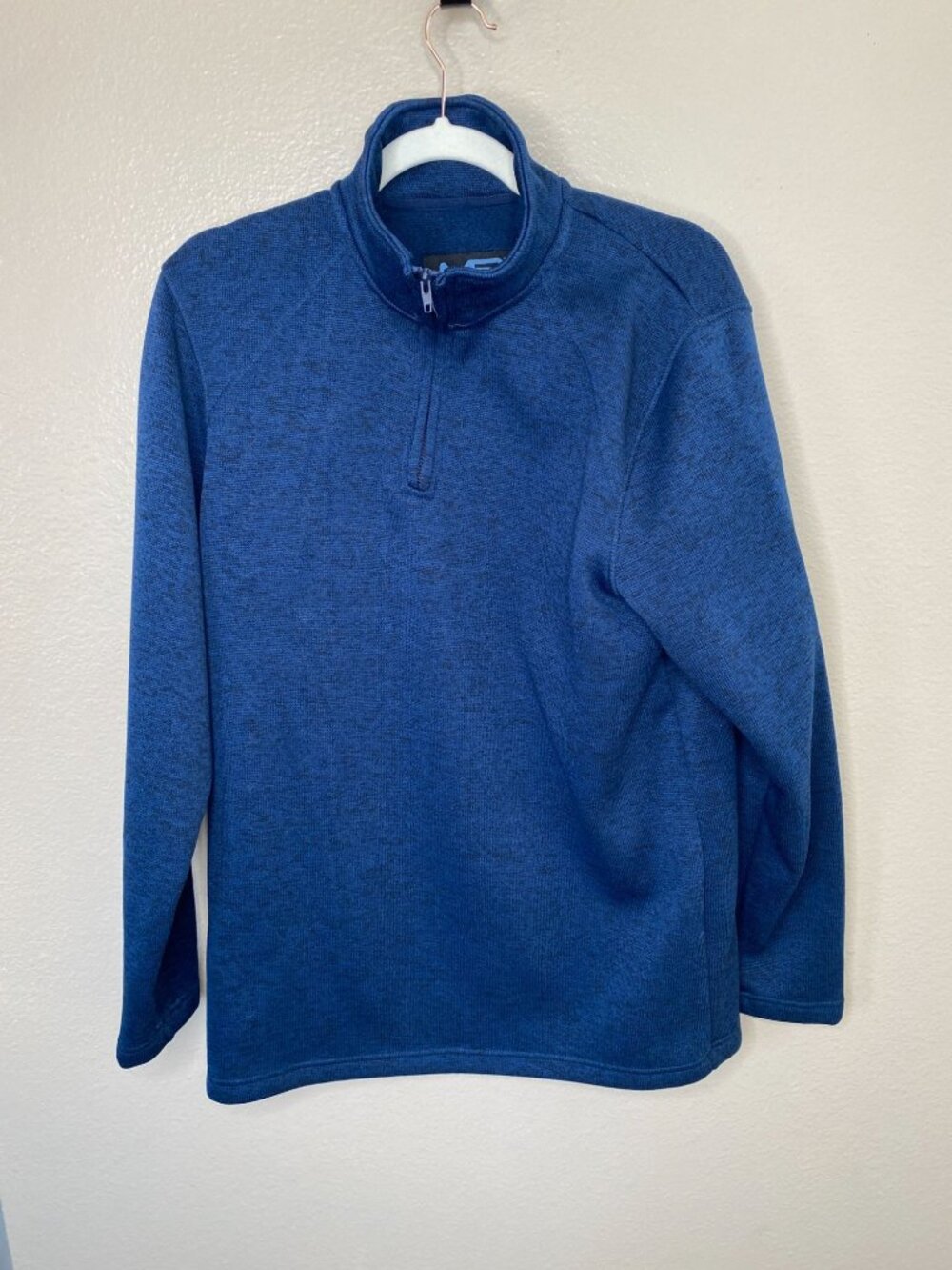 Mack Russo Mens Blue Quarter-Zip Pullover Sweater M 100% Polyester long sleeve